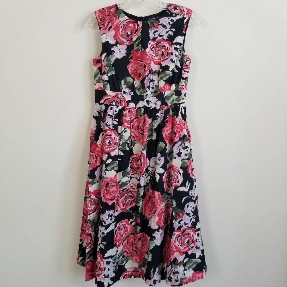 EMILY AND FIN floral sleeveless dress small cotton pockets